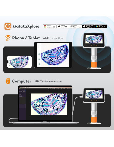 Microscopio Digital Portátil MatataStudio MX2-A 100-1600X LCD 4.3"