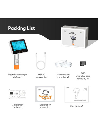 Microscopio Digital Portátil MatataStudio MX2-A 100-1600X LCD 4.3"