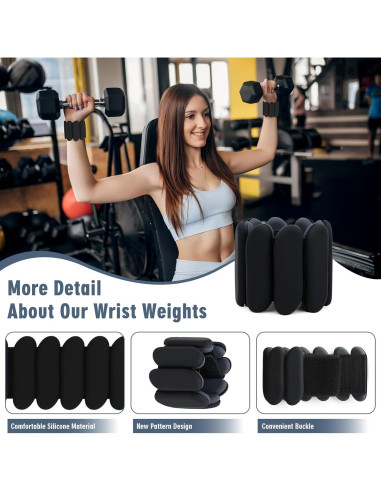 Pesas de Muñeca Ajustables MESUADESI 0.45 kg - 1 Par