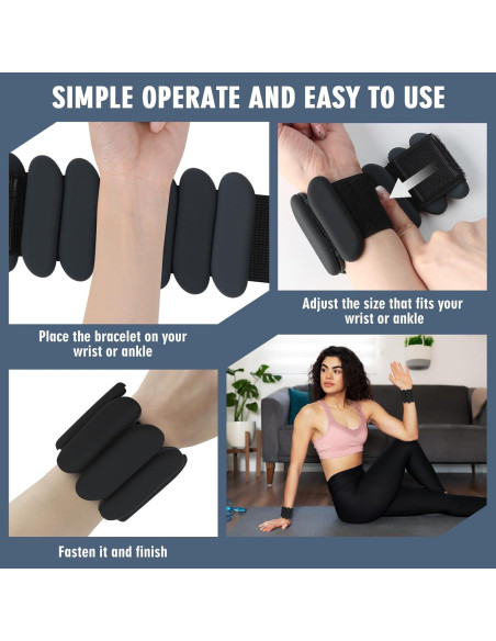 Pesas de Muñeca Ajustables MESUADESI 0.45 kg - 1 Par