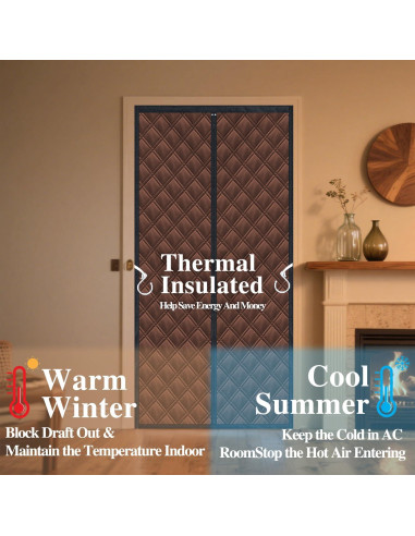 Cortina Aislante Térmica Gulrear 38x83 cm para Puertas