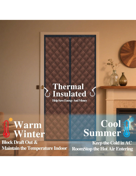 Cortina Aislante Térmica Gulrear 38x83 cm para Puertas