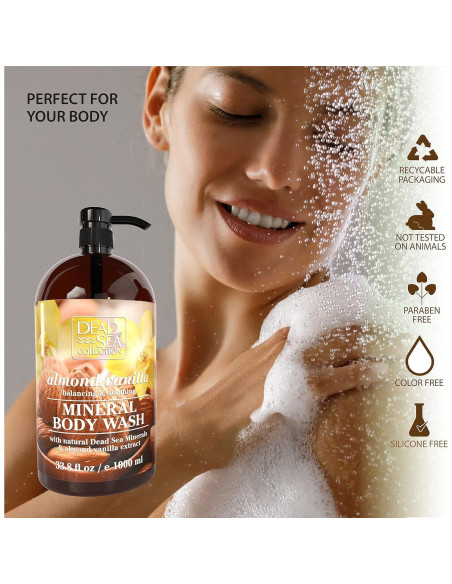 Jabón Corporal Colección del Mar Muerto 1000 ml Almendra Vainilla