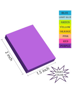 Notas Adhesivas YEECOK 3.81x5.08 cm 24 Pads 8 Colores 2