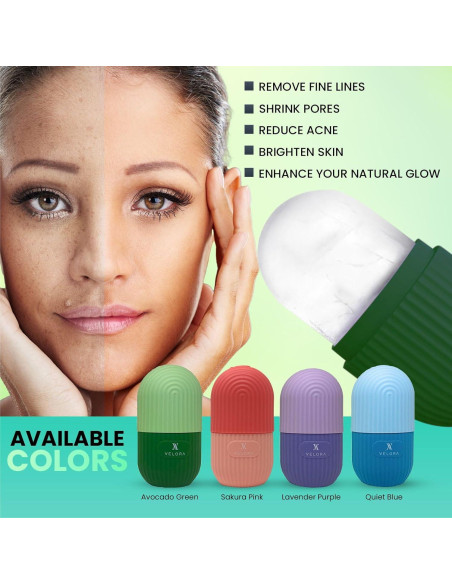Rodillo de Hielo Facial Velora Verde Aguacate - Alivio Piel