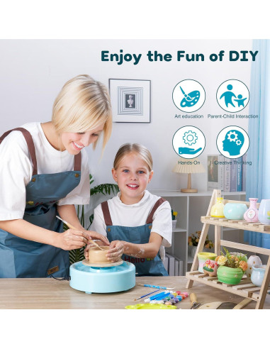 Mini Rueda de Cerámica Alldeer 15 cm 75W para Principiantes