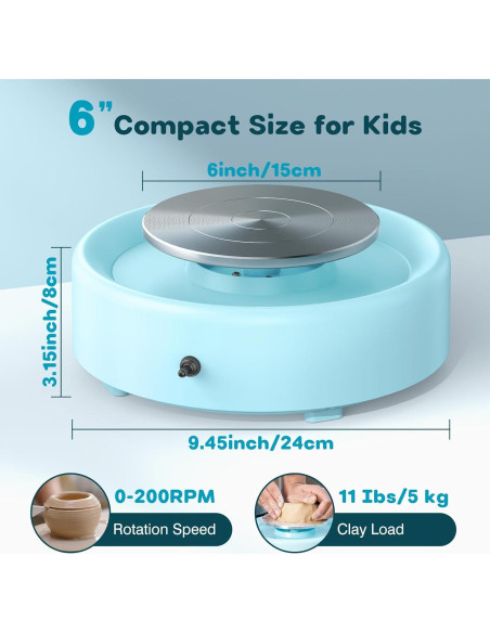 Mini Rueda de Cerámica Alldeer 15 cm 75W para Principiantes