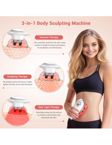 Máquina de Esculpido Corporal Queleay 3 en 1 con Ventosas