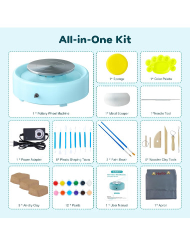 Mini Rueda de Cerámica Alldeer 15 cm 75W para Principiantes