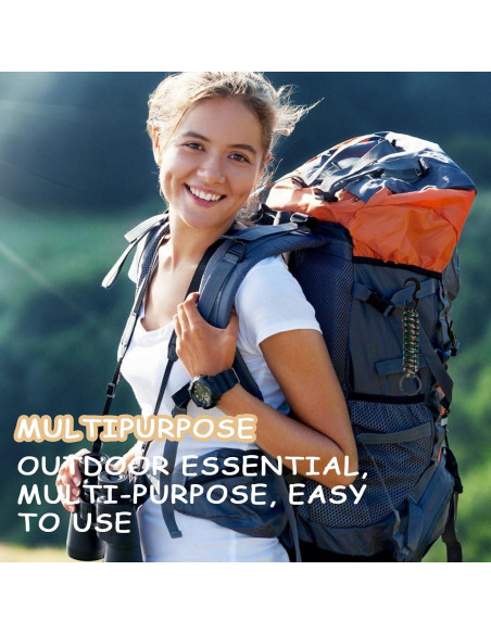 10 Llavero de Paracord con Carabiner y Abrebotellas - Multicolor