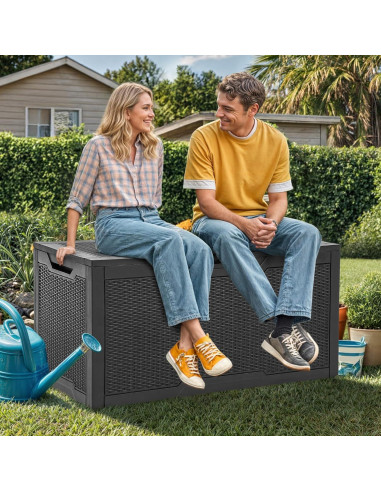 Caja de Almacenamiento YITAHOME 100 Galones Resina Negra