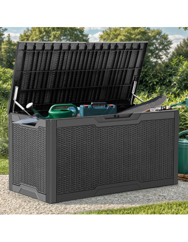 Caja de Almacenamiento YITAHOME 100 Galones Resina Negra