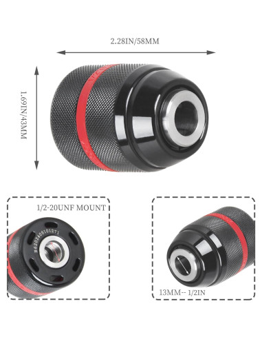 Mandril Sin Llave 1/2" HOLEPU para Taladros Milwaukee M18