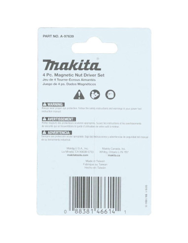 Juego de 4 Destornilladores Magnéticos Makita A-97639 4.45 cm