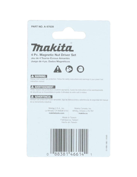 Juego de 4 Destornilladores Magnéticos Makita A-97639 4.45 cm