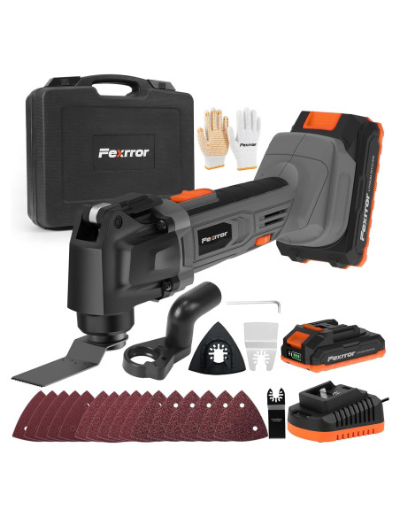 Herramienta Oscilante Inalámbrica Fexrror 20V 2000mAh 6 Velocidades