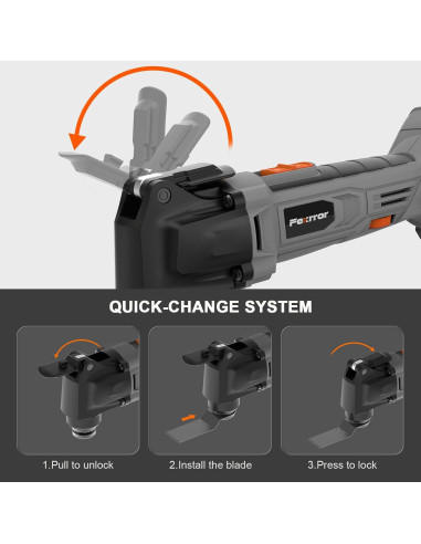 Herramienta Oscilante Inalámbrica Fexrror 20V 2000mAh 6 Velocidades