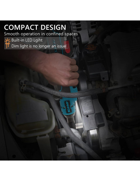 Llave de Trinquete Inalámbrica 3/8" HUAHAO 21V 74FT-LBS