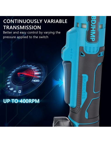 Llave de Trinquete Inalámbrica 3/8" HUAHAO 21V 74FT-LBS