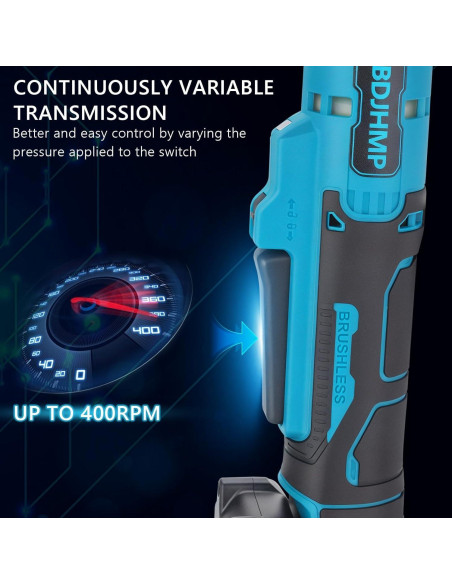 Llave de Trinquete Inalámbrica 3/8" HUAHAO 21V 74FT-LBS