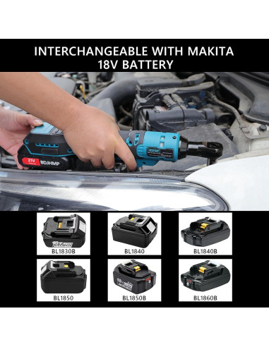 Llave de Trinquete Inalámbrica 3/8" HUAHAO 21V 74FT-LBS