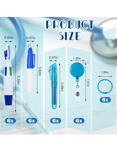 Conjunto de 60 Bolígrafos para Enfermeras Leinuosen - Resaltadores y Clips 2