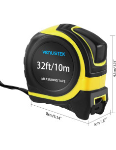 Cinta Métrica 10M VENUSTEK Profesional con Clip y Cuchilla Ancha 2