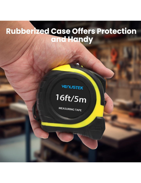 Cinta Métrica 10M VENUSTEK Profesional con Clip y Cuchilla Ancha