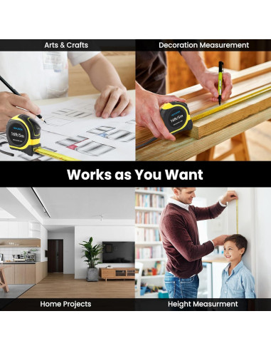 Cinta Métrica 10M VENUSTEK Profesional con Clip y Cuchilla Ancha