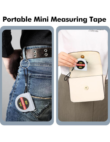 Cinta Métrica Mini Retráctil Copkim 2M 50 Piezas Blanca