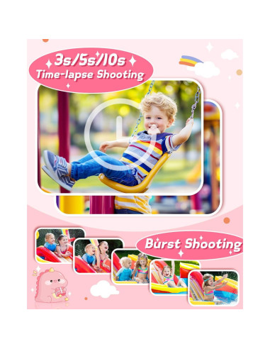 Cámara Instantánea Usteetic para Niños 20MP Rosa con Video 1080P