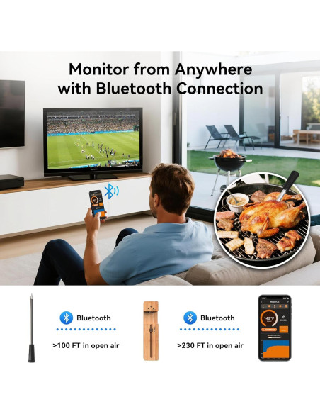 Termómetro de Carne Inalámbrico Bluetooth Newise con APP