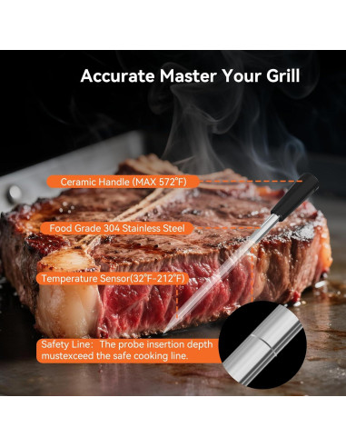 Termómetro de Carne Inalámbrico Bluetooth Newise con APP