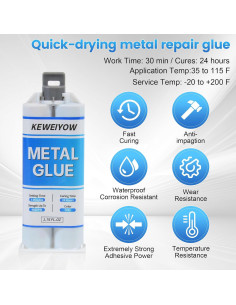 Pegamento Epóxico de Alta Resistencia KEWEIYOW 50g Metal 2