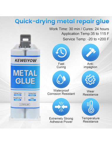 Pegamento Epóxico de Alta Resistencia KEWEIYOW 50g Metal