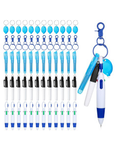 60 Bolígrafos Retráctiles Chinco con Llavero y Linterna LED
