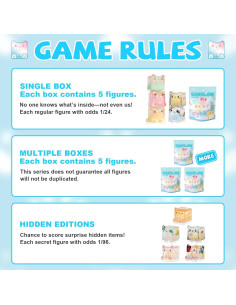 Figuras de Gatos Cuadrados Brillantes Choco Teddy - Caja Ciega 5 Pzs 2