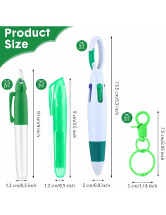 Set de 25 Bolígrafos y Resaltadores Sherr Verde para Enfermería 2