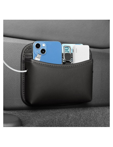 Organizador de Asiento de Coche SHMZK de Cuero Napa Negro