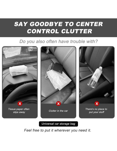 Organizador de Asiento de Coche SHMZK de Cuero Napa Negro