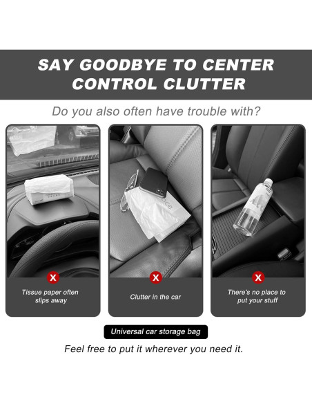 Organizador de Asiento de Coche SHMZK de Cuero Napa Negro