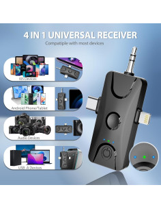 Micrófono Lavalier Inalámbrico Dralud M1 48kHz 30.48m 2