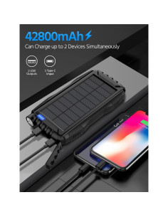 Cargador Solar 42800mAh Dongguan con Linterna LED Negra 2