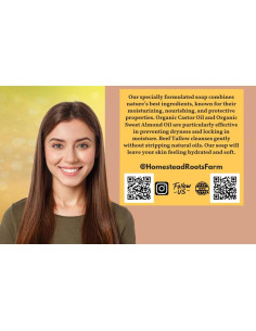 Jabón Artesanal Vainilla Ámbar Homestead Roots - 3 Barras 425g 2