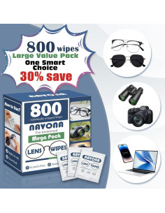 Toallitas Limpiadoras de Gafas Navona 800 Piezas Prehumedecidas 2