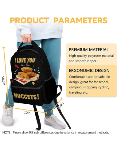 Mochila Escolar UNIKITTY 16" Negra para Niños y Adolescentes