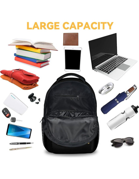 Mochila Escolar UNIKITTY 16" Negra para Niños y Adolescentes