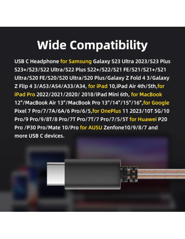 Cable IEM KBEAR KS1 USB-C 1.2m con Micrófono Marrón