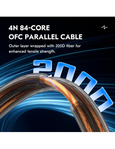 Cable IEM KBEAR KS1 USB-C 1.2m con Micrófono Marrón