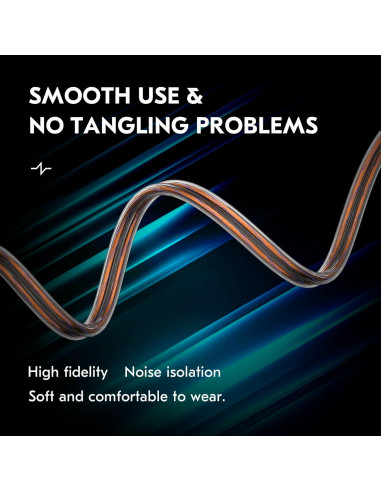 Cable IEM KBEAR KS1 USB-C 1.2m con Micrófono Marrón